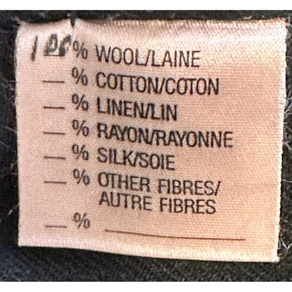 VTG X-L Hombre Wide Leg Wool Dress Pants Women L Black Pleated Zip Up Pockets - Picture 12 of 13